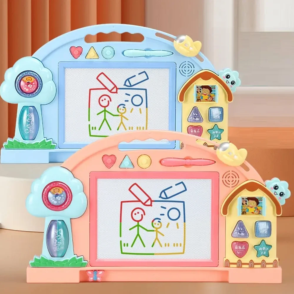 2024 Kids new educational multi-functional portable magnetic drawing board toy cartoon repeatedly graffiti writing board toy