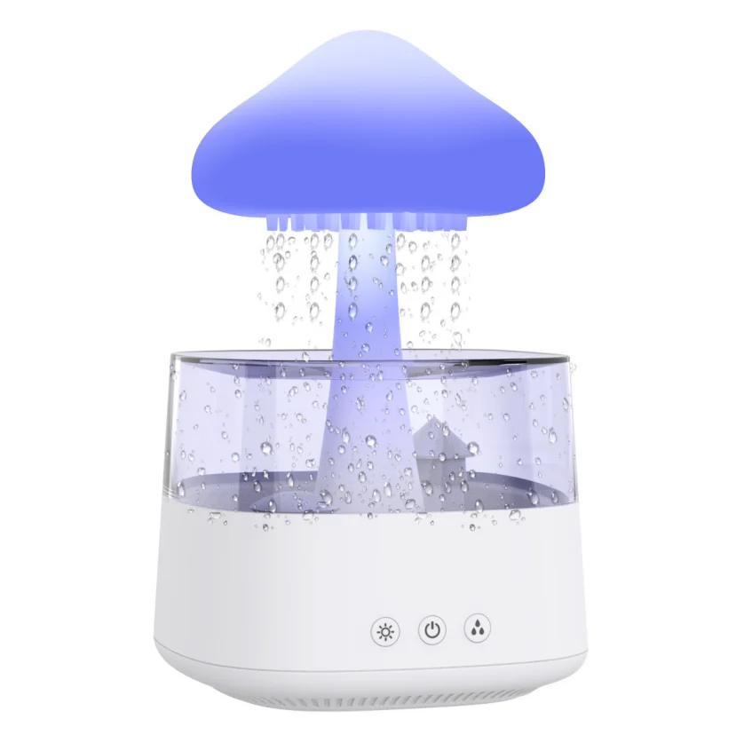 smart home appliances bedroom original manufacturer CE certificate mushroom 7 colors rain lamp raindrop cloud shape humidifier