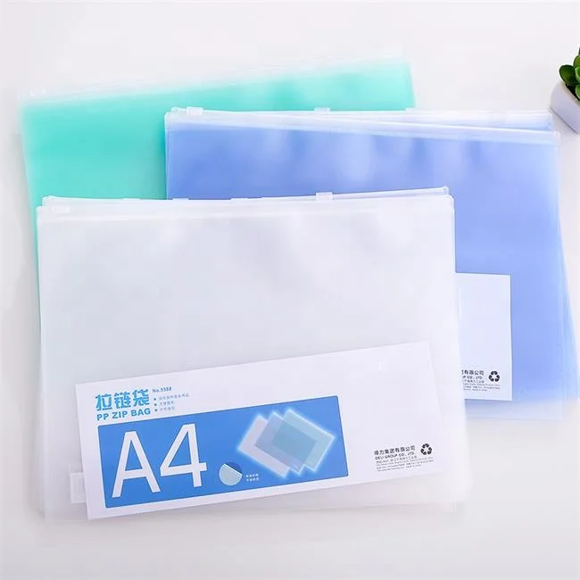 customized Wholesale A4 A5 PVC Plastic Waterproof Clear frosted Envelope  Document Bag Mesh Zipper Pouches
