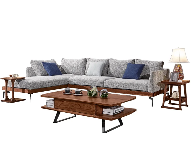 Modern Nordic leather couch with chaise sectional sofa 1 2 3 metal leg living room sofa