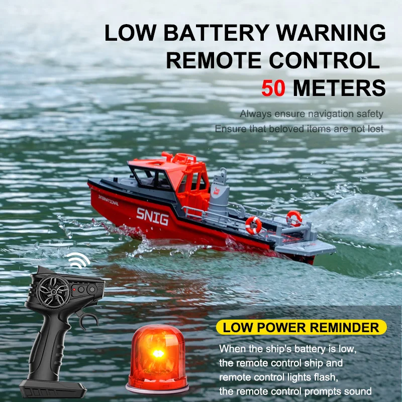 SJY-TX694 Mini 2.4G 1/32 scale Remote Control Rescue Ship 8km/h High Boat Kids Simulation Ship Model Tugboat Towboat Toy