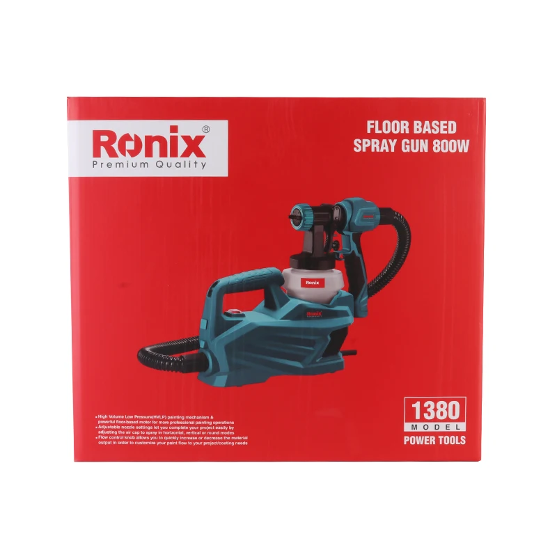 Ronix 1380 Model 800W Removable Adjustable Type High Pressure Electric Paint Spray Gun 800ml Floor Based Spray Gun