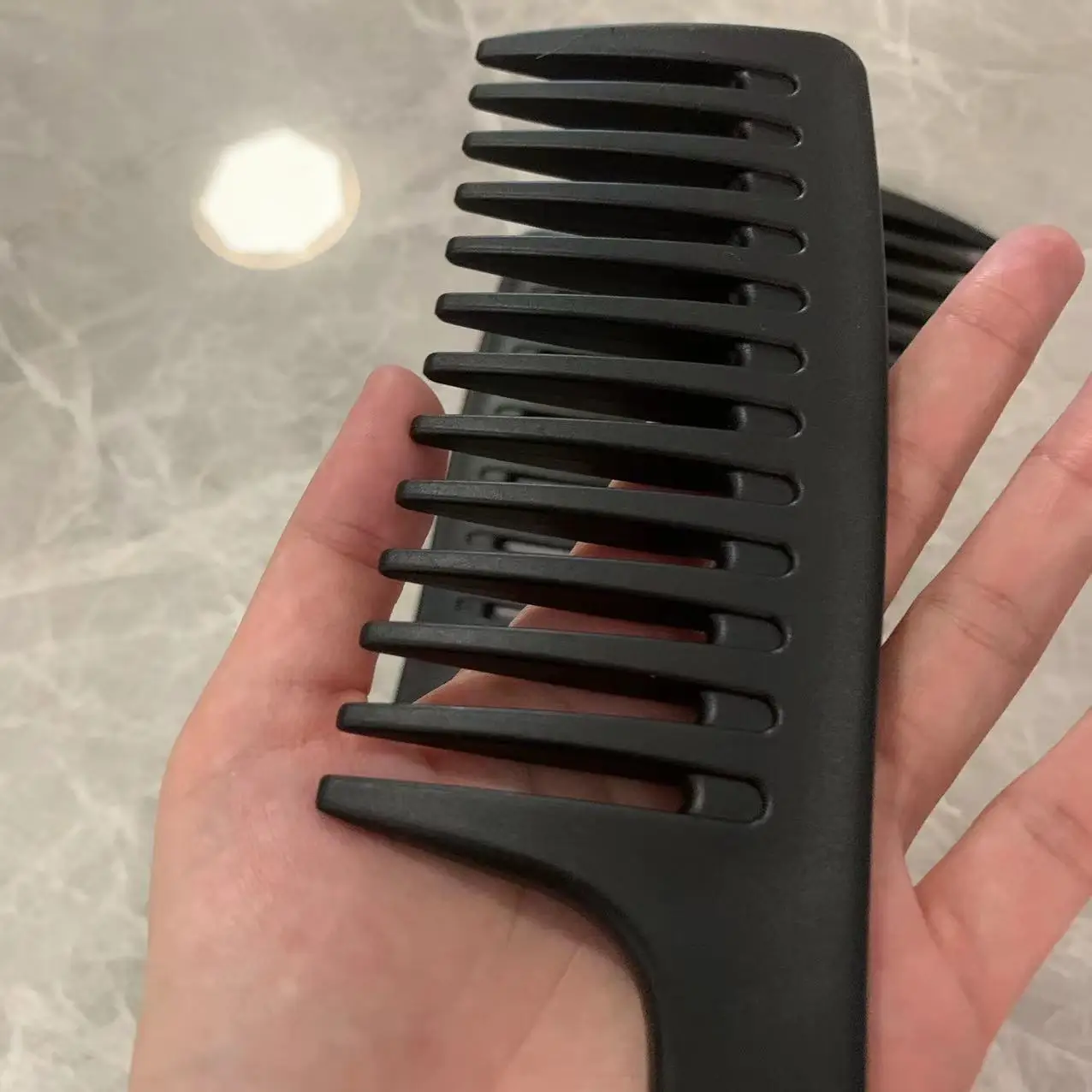 Black Large Wide Tooth Comb Detangler Detangling Hair Brush, Paddle Hair Comb, Best Styling Comb for Curly,Wet,Long Hair