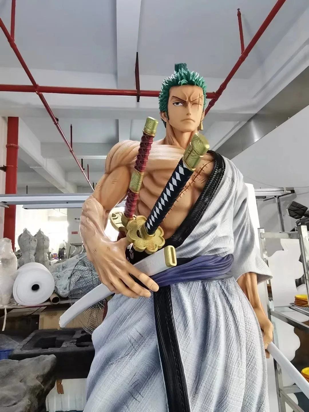 Custom Life Size New Style Anime Sculpture Fiberglass Ace Luffy One Piece Resin Luffy Zoro Statue For Sale
