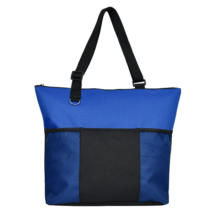 Xiamen Factory  wholesale custom 600D polyester tote bag with zipper plain