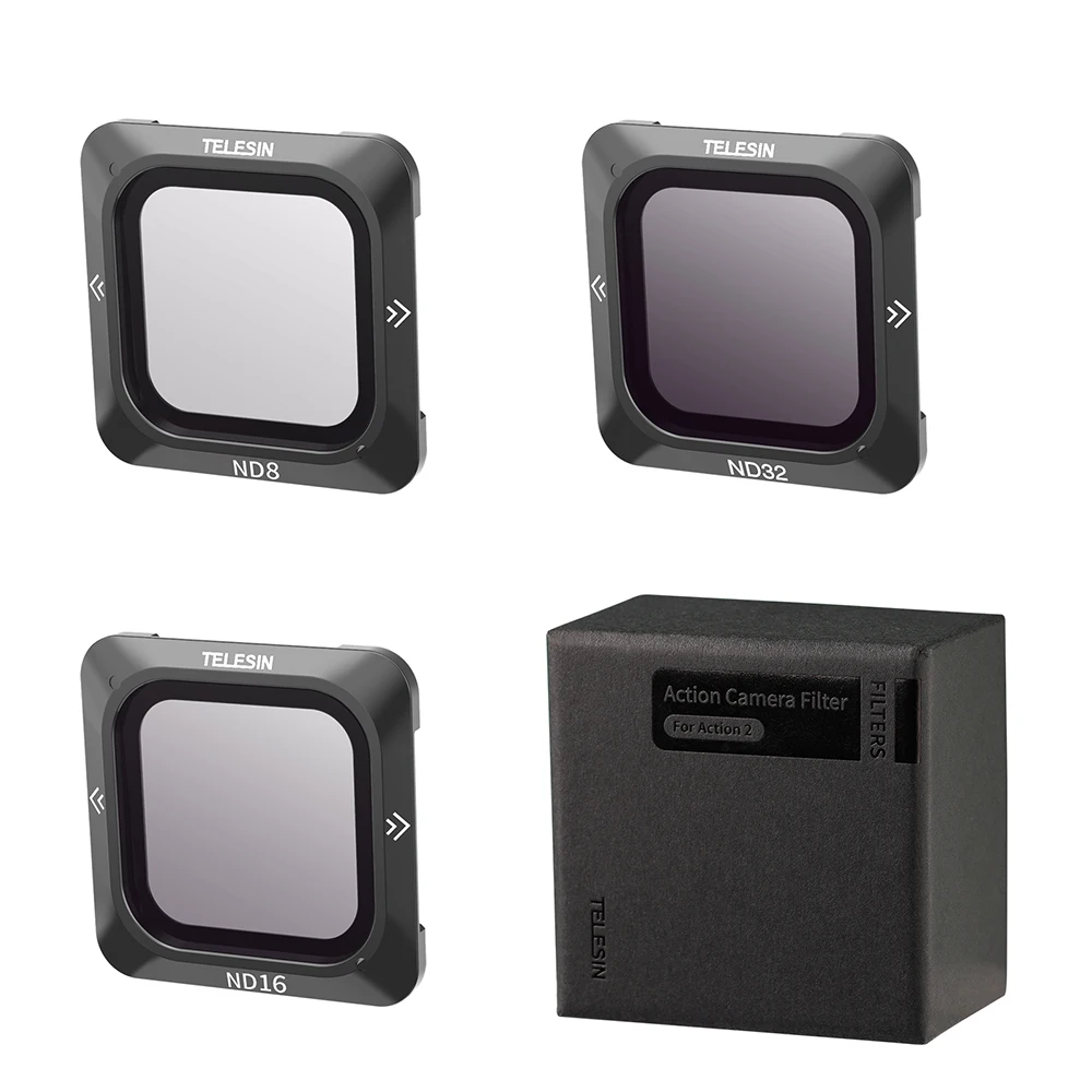 Аксессуары для экшн-камеры TELESIN Магнитный 3-Pack ND8/16/32 ND фильтр для объектива для камеры DJI Action 2