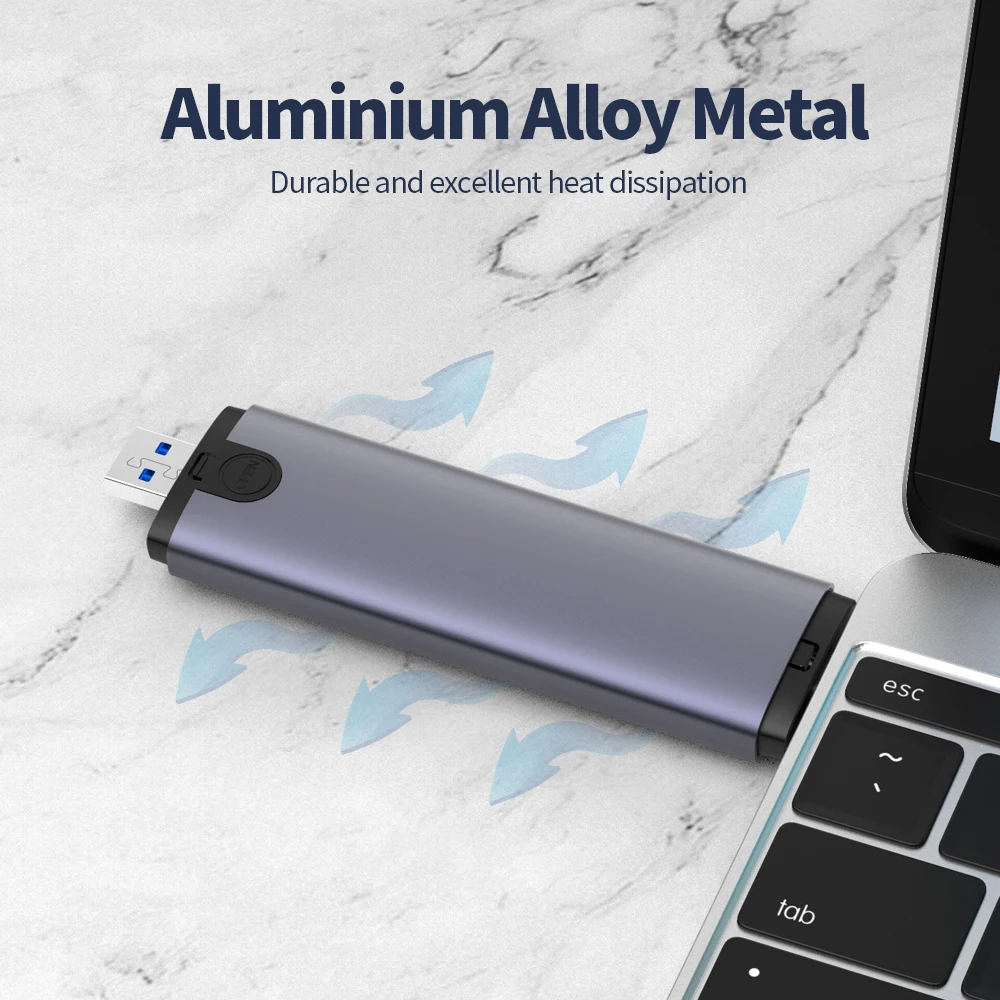 Hot Selling  Mini M.2 SSD Enclosure Dual Protocol NVME/NGFF Fast Transfer Rate Hard Drive Caddy