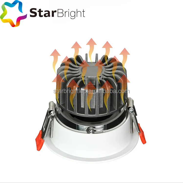 High Quality wall washer round aluminum dimmable  recessed downlight led spot light gold chrome reflector fixture for hotel