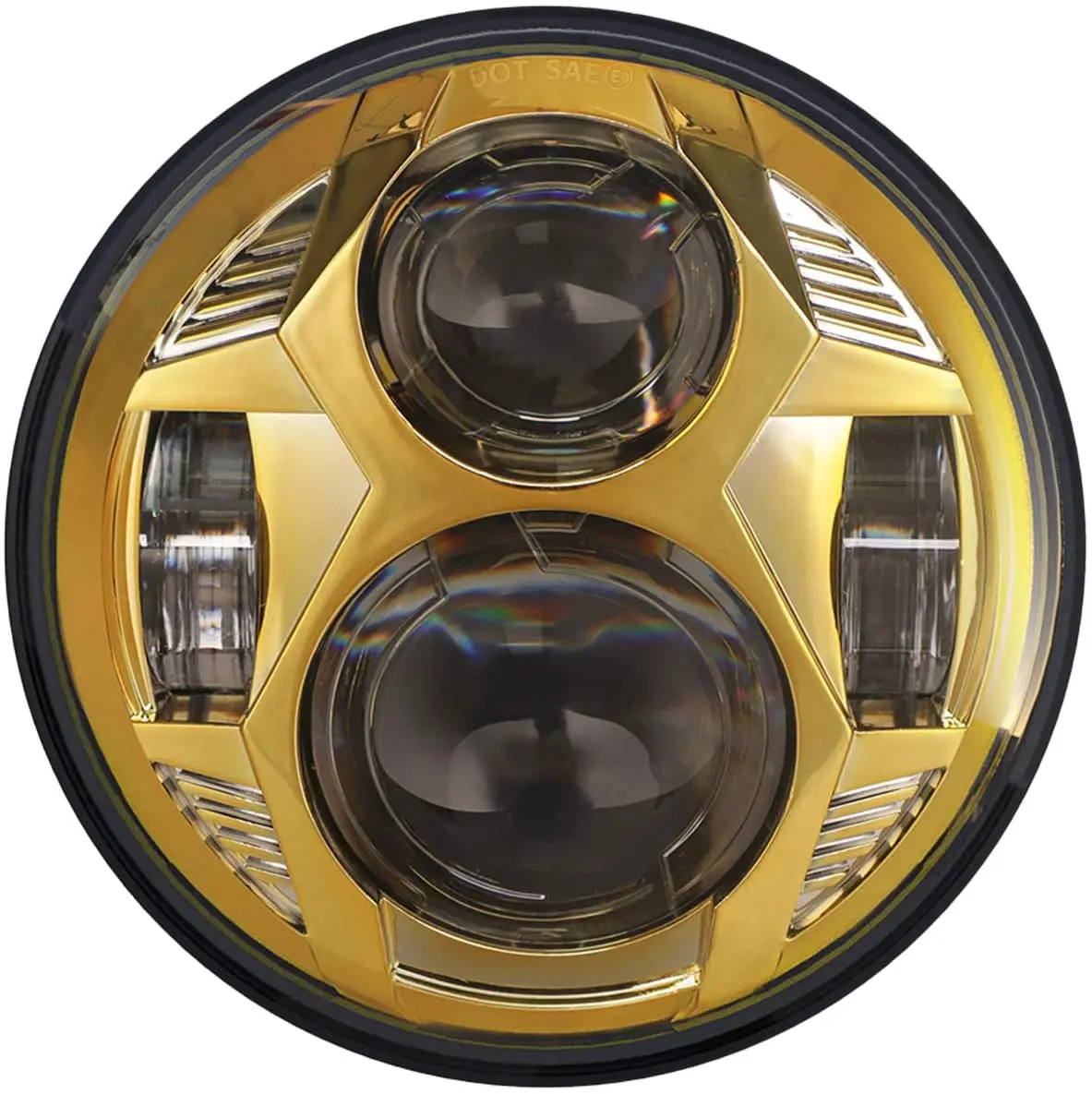High Quality Yellow Dyna Headlight Block.75 Inch Round Led Headlights