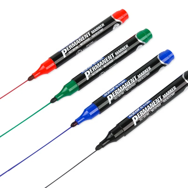Gxin G-113D Bullet Chisel Tip Custom Logo wholesale High Quality large capacity Waterproof Refillable Permanent Marker Pen