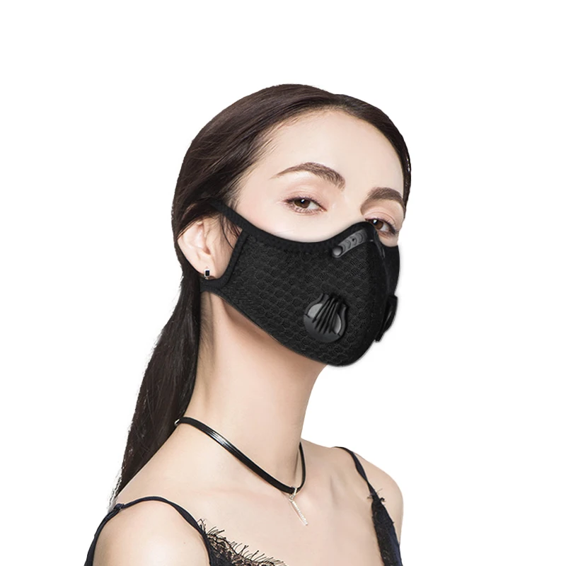 2020 Outdoor Cycling Maskes Five Layer Filter With Carbon Cloth Mouth Maskes Fashion Sport Face Maskes With Valve For Dust