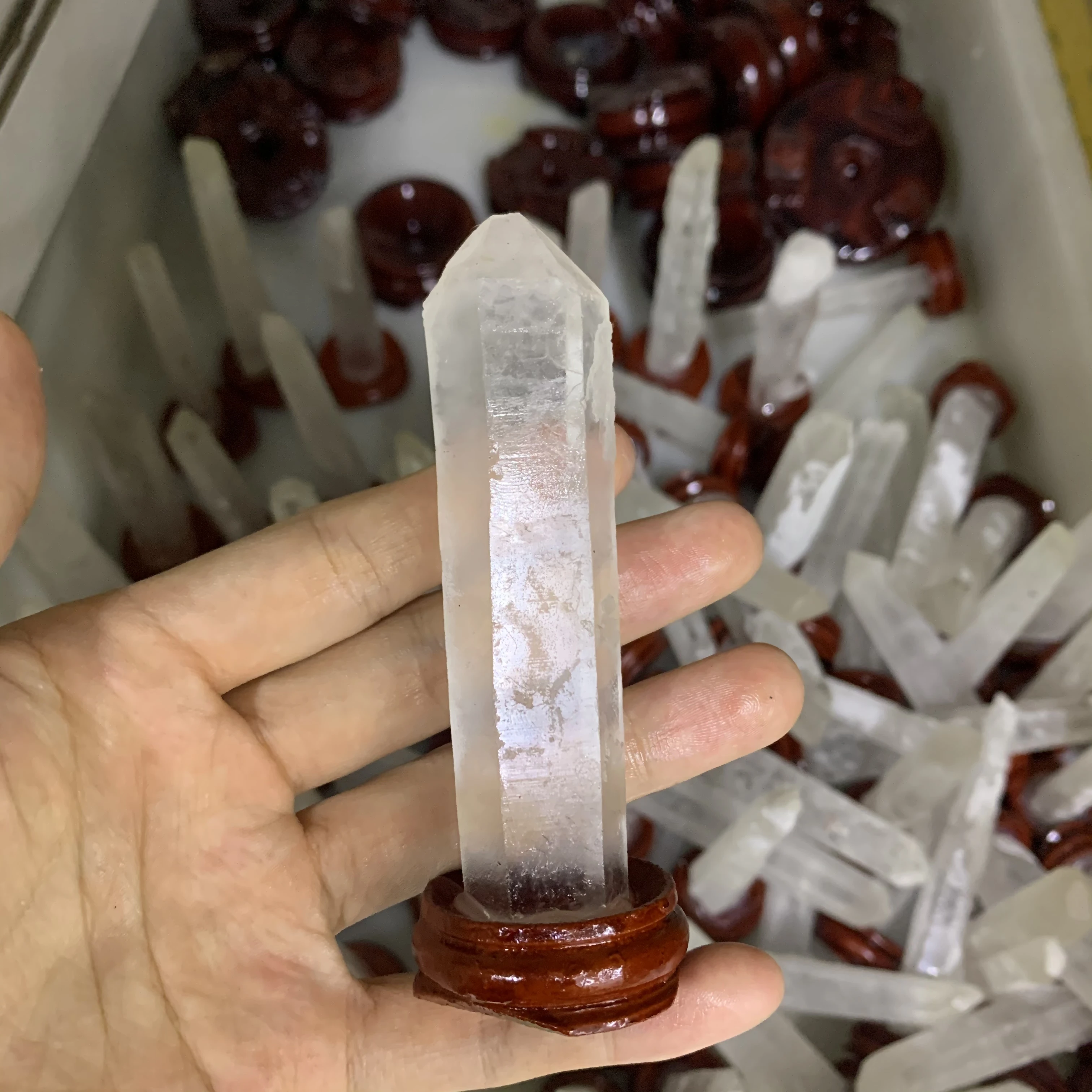 
Rough crystal point healing Lemurian Seed crystal wand clear quartz crystal point 