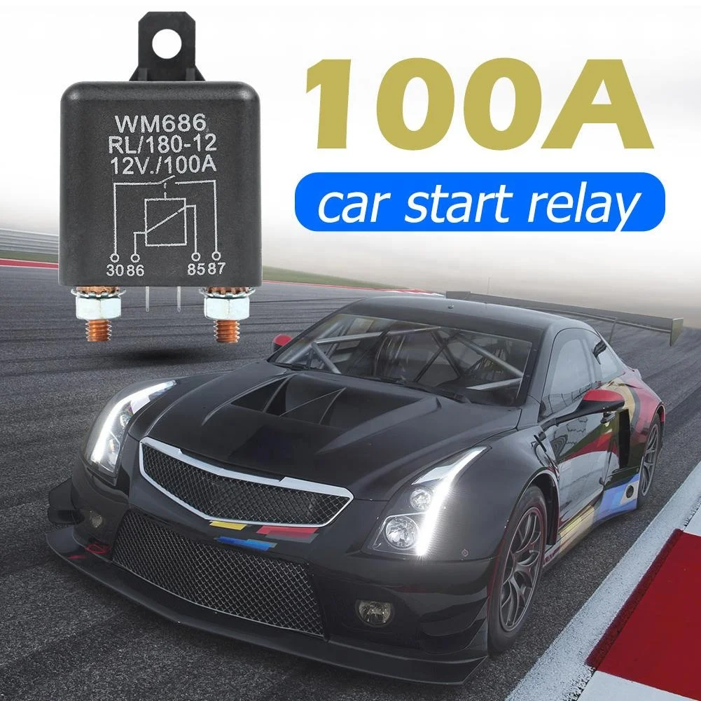 WM686 SPST 4 Pin 12V 100A High Power Car Relay Truck Motor Continuous Type Automotive Switch for Car Truck Boat Marine 24V120A