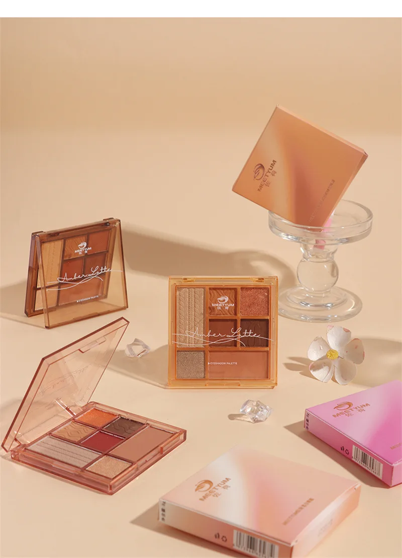 Wholesale 7-Color Eye Shadow Makeup Palette Nude Pigment Matte Shimmer Finish High Quality Dry Eye Shadow Cosmetics