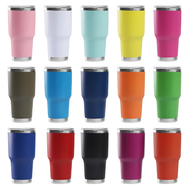 20/30 oz Stainless Steel Water Bottle Tumbler with Portable Straw Lid,custom logo tumblers wholesale bulk thermo cup travel mug