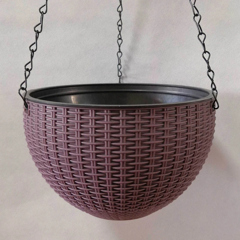 Plastic Woven Hanging Orchid Pot Hanging Basket Hanging Wall-Mounted Green Radish Succulent Flower Balcony Thickened Resin