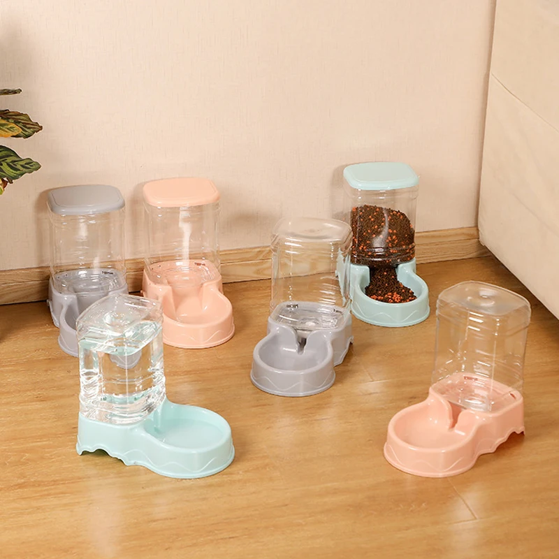 Pet Automatic Feeder Cat Drinking Bowl Large capacity Dog Bowl 3.8L Combination pet Food storage bucket Pet supplies