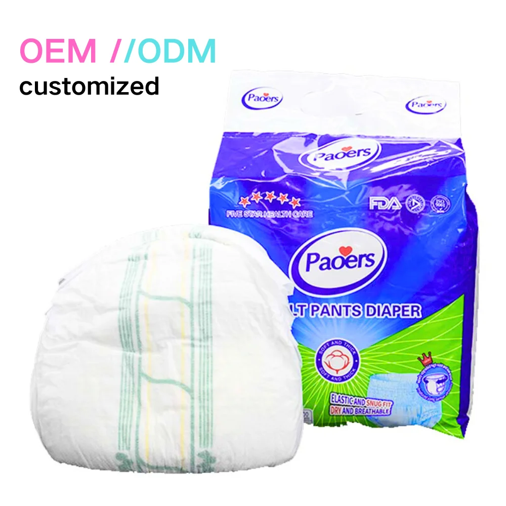 Oem Odm Ultra Thick Breathable Soft Warm Incontinence Adult Pull  Diapers For Old People