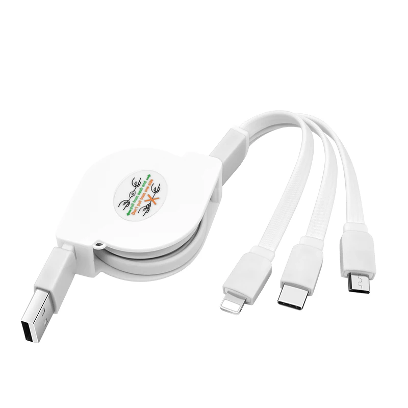 
Выдвижной usb-кабель для зарядки 2.4A, 3 в 1 устройство для быстрой зарядки шнур разъем совместим с Samsung Galaxy Google Pixel LG 