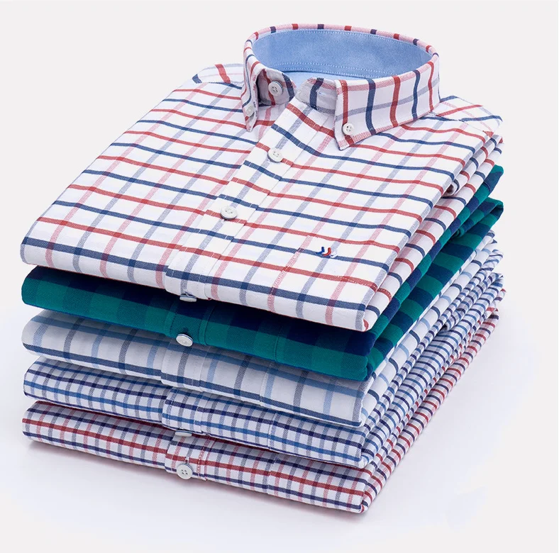 Винтажные хлопковые рубашки больших размеров с длинным рукавом и логотипом на заказ для мужчин