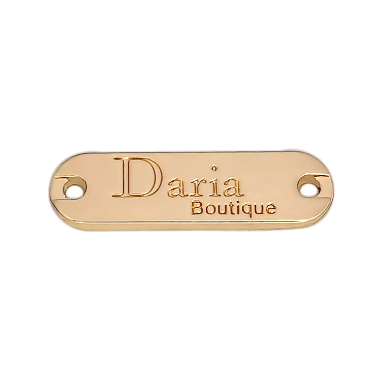 Newest design custom garment metal brand logo metal clothing labels decorative bag metal tags for handbag