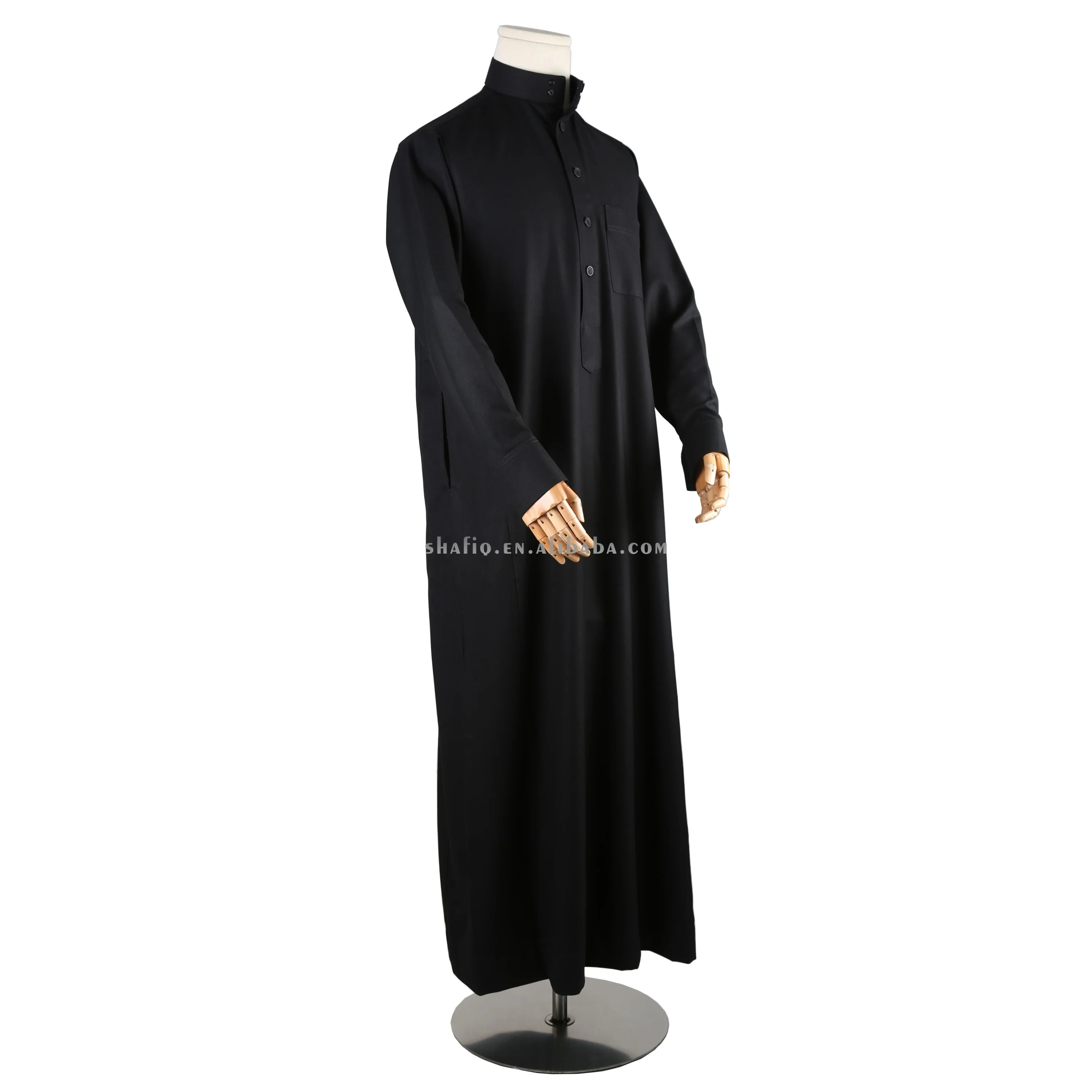 Classic Winter Design Cuff Sleeve Muslim Arabic Dress Kaftan Jubah Abaya Jalabya Ethnic Daffah Lelaki Thobe Islamic Clothing