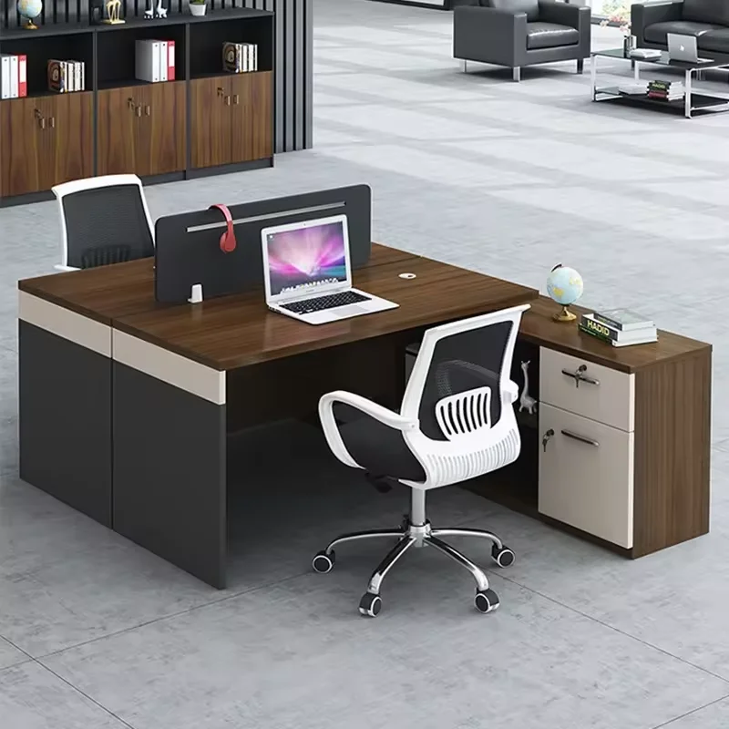 Office Staff Desk, Modern And Minimalist Finance Desk, Screen Card Slot, 8-person Office Desk