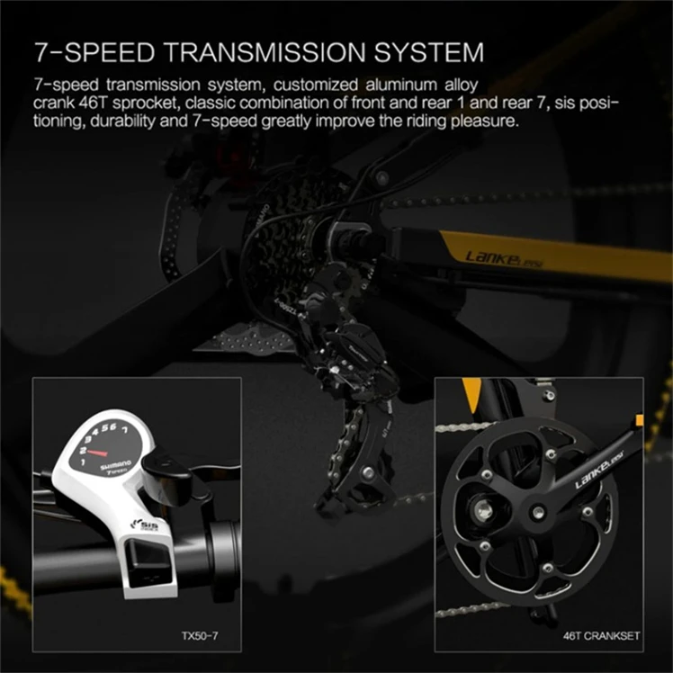 
LANKELEISI XT750 electric bicycle 400W ebike 48v14.5AH lithium battery 26 inch folding e bike Double shock absorber 