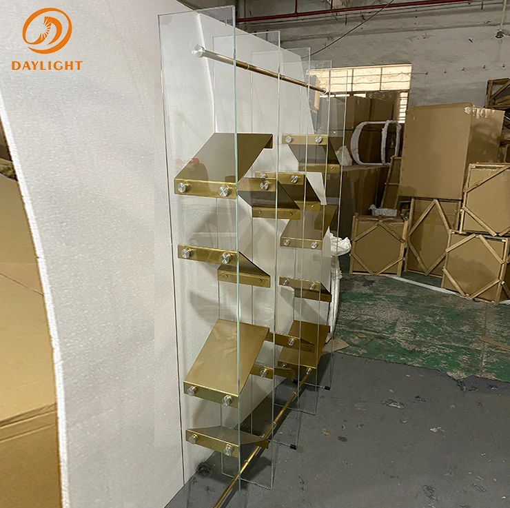 wholesale custom simple modular high end wall metal book shelf stainless steel bookshelf for office decoration