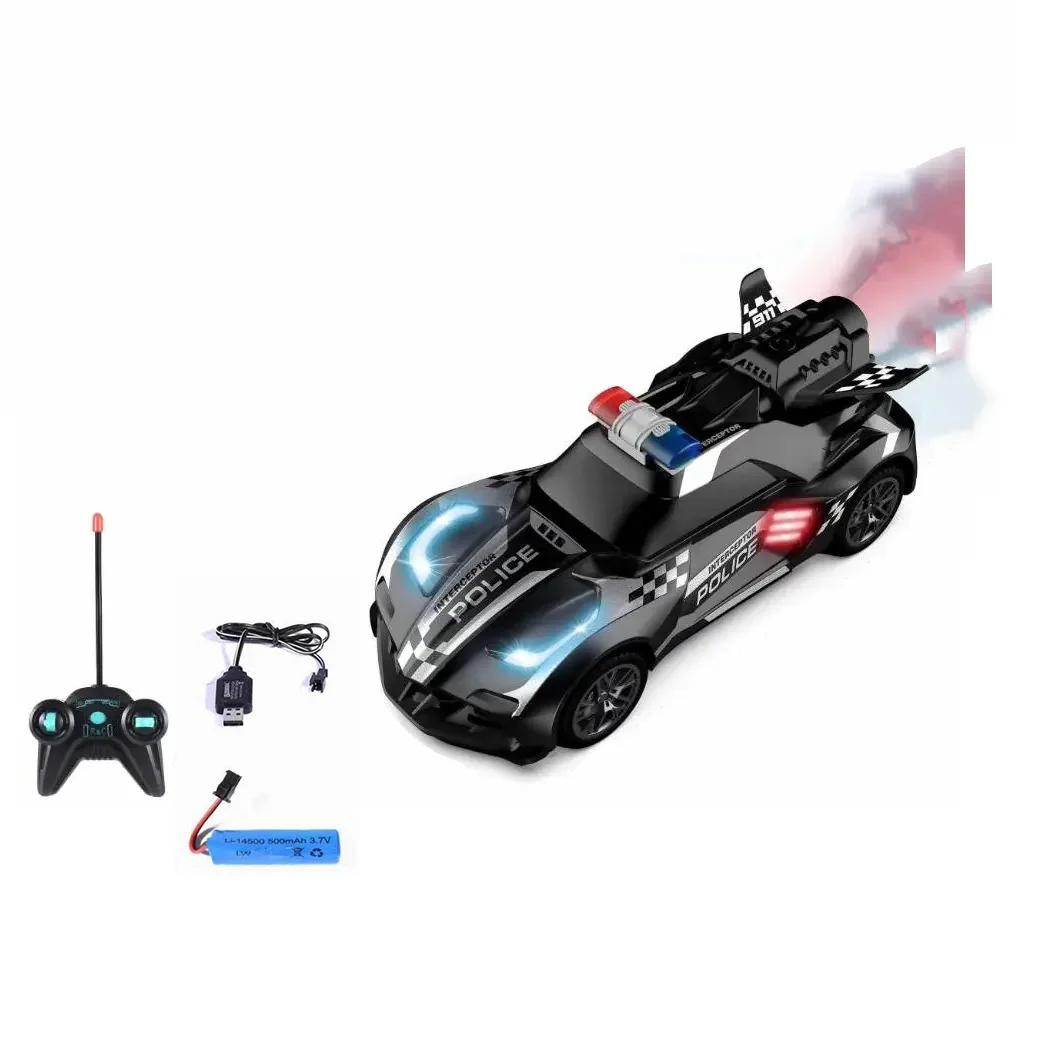 2.4G Radio Control Police Car Stunt Drift Racing Remote Control Toy 1:20 Rc Stunt Car With Light Spray