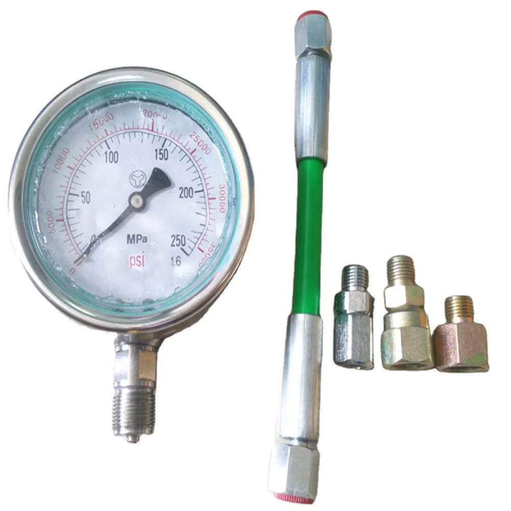 0-250Mpa Common Rail High Pressure Tester Common Rail Tube Pipe Pressure Test Gauge for Diesel Oil Circuit Common Rail Plunger