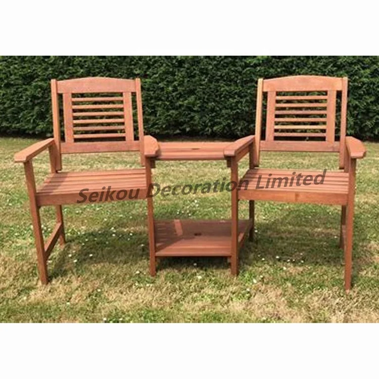 Outdoor wooden Furniture  Wooden Garden Love Bench Wooden chair Wooden Double Adirondack Chairs