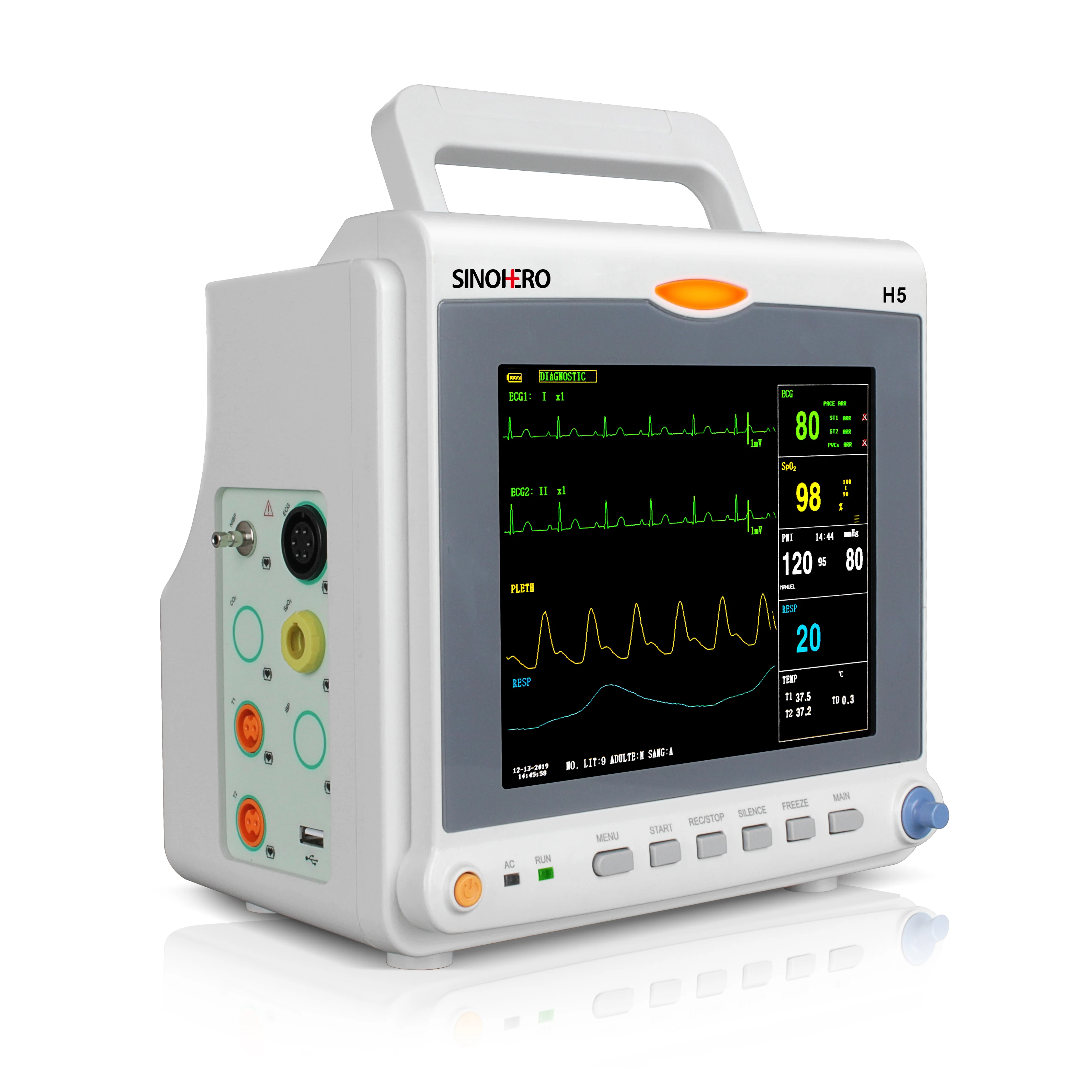 SINOHERO H5 Medical cardiac monitor patient monitor multi-parameter monitor price with 8inch HD screen