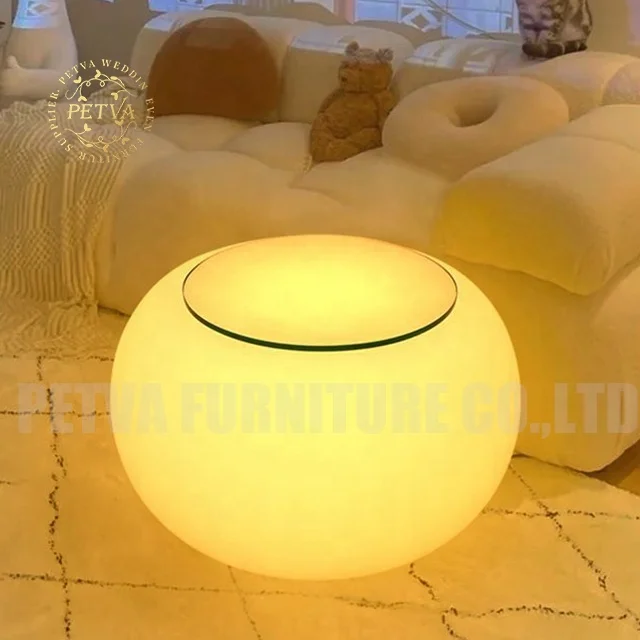 Leisure round bedroom living room bedside bar table lamp light tables and chairs for party rental