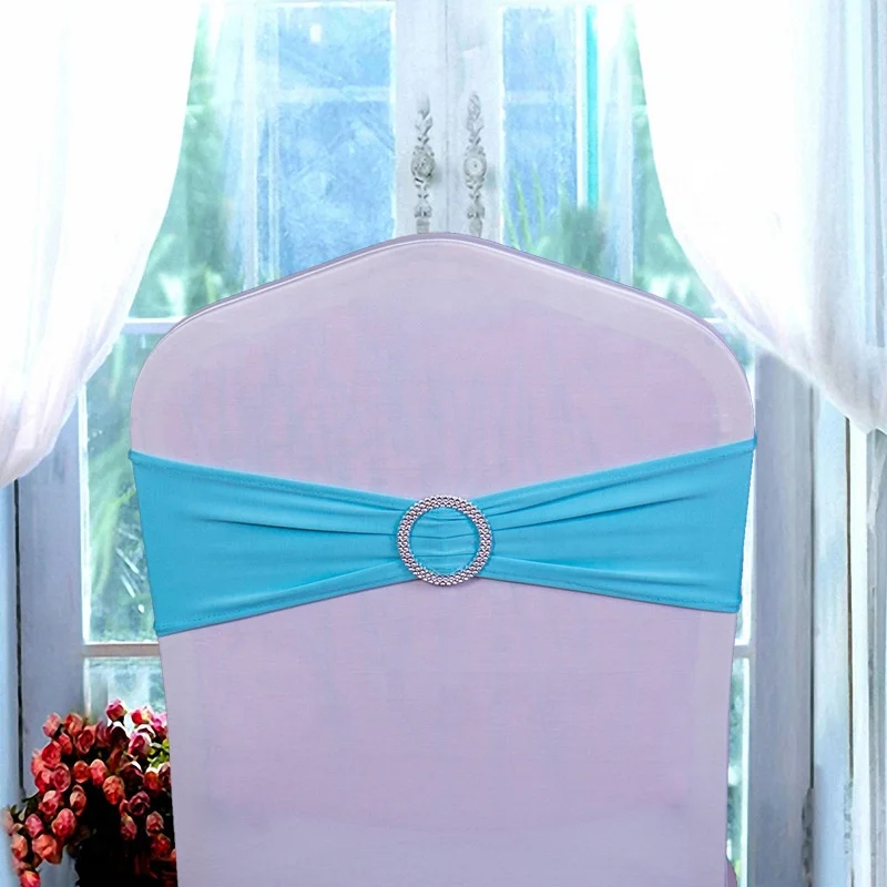 
SHAOXING Cheap burgundy with ring elastic chair sash with round buckle 