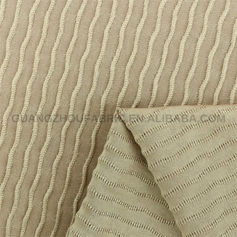 220g Polyester Spandex Wavy Jacquard Knit Fabric