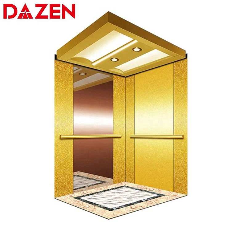 High Rise Golden Cabin Apartment Lift Residential Passenger Elevator