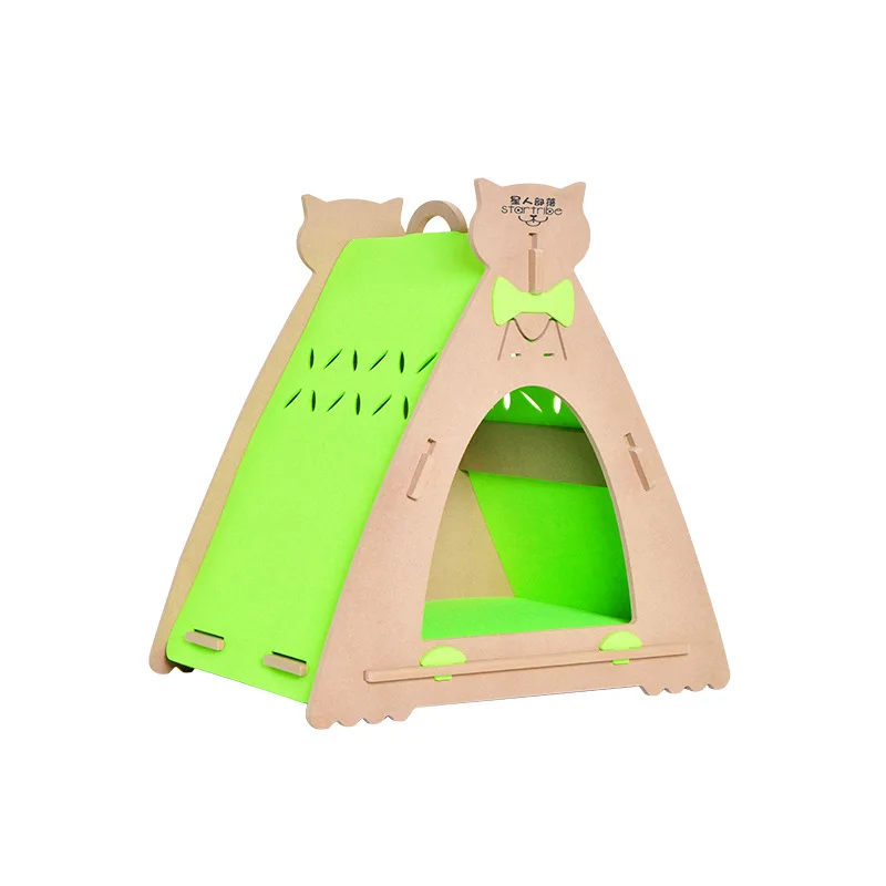 E1 level OSB Customized Luxury Durable Eco-friendly Triangle Cat Wooden House
