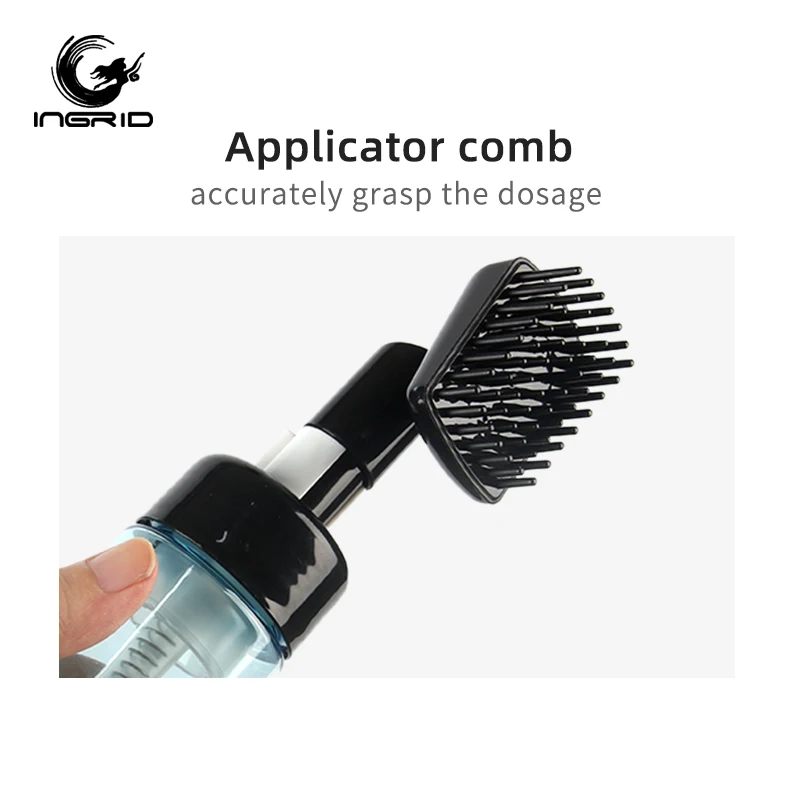 custom logo plastic empty coloring dyeing bottle with comb hair shampoo bottle applicator