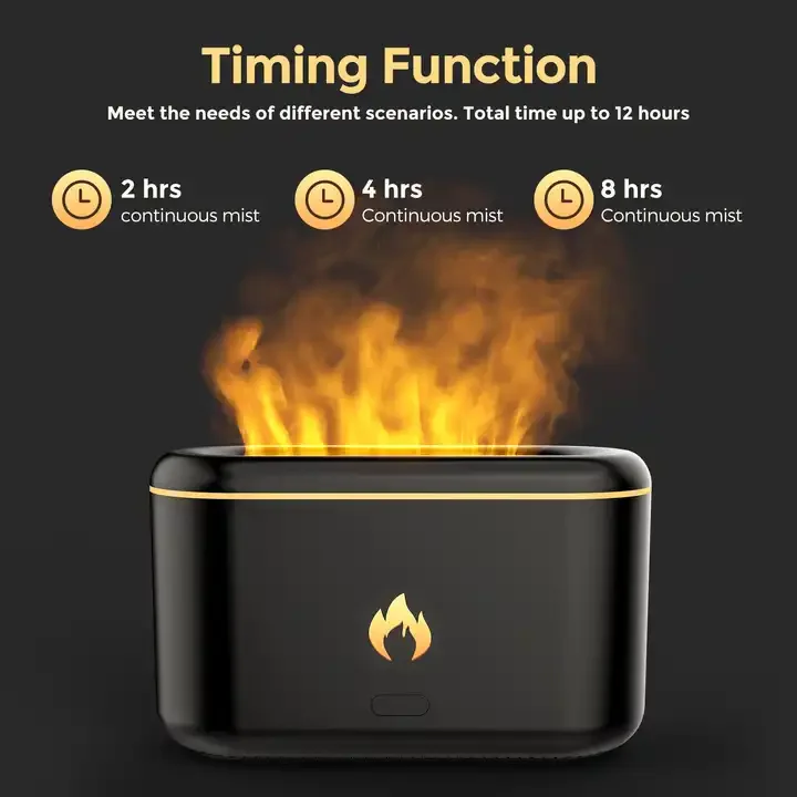2023 New Desktop Best Colorful Flame Air Aroma Diffuser Humidifier 3D Flame Aroma Air Humidifier Diffuser