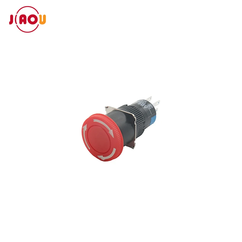 JIAOU YUEQING 16mm emergency stop 6 pin push button switch