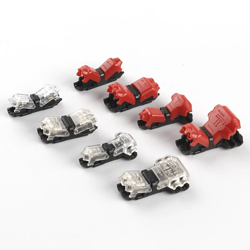 1pin 2pin for Terminals Crimp 22-18AWG Wiring LED Strip Car Audio Cable I/T type Quick Splice Scotch Lock Wire Connector