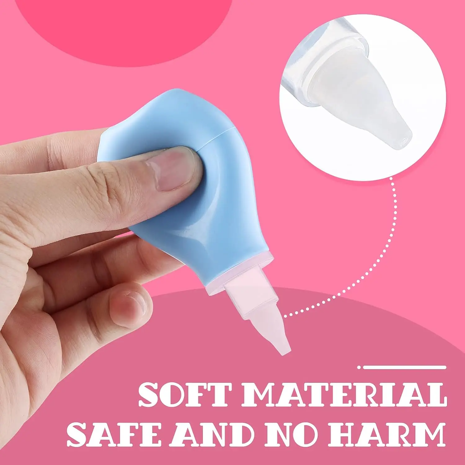 Reusable Safety Newborn Colorful Silicone Manual Baby Nasal Aspirator Nose Cleaner