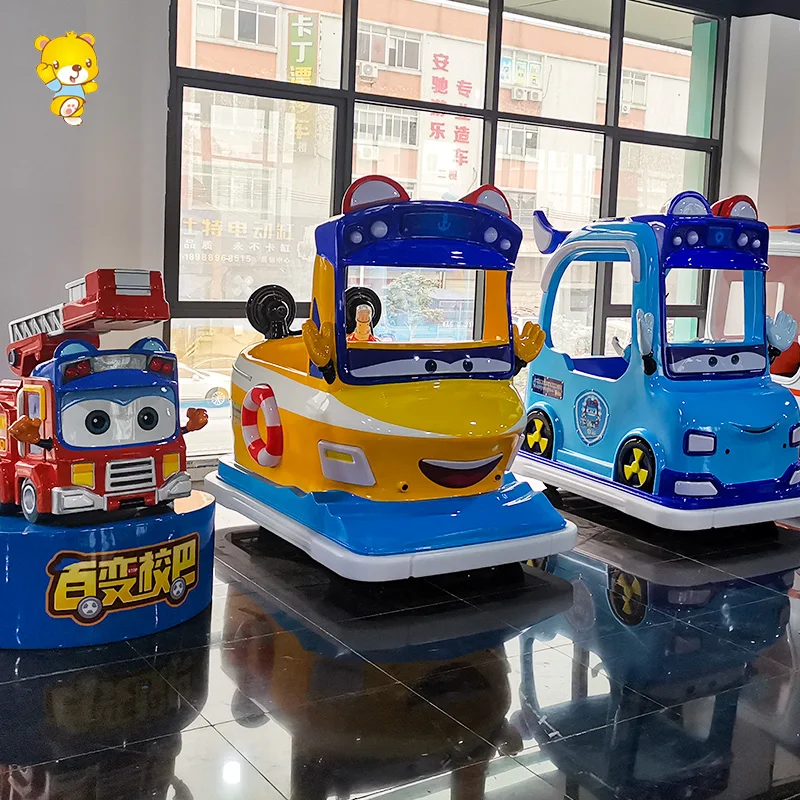 Indoor/Outdoor Amusement Park School Bus Rides with Water Rescue Captain Plastic and Fiberglass Driving Car for Home Use