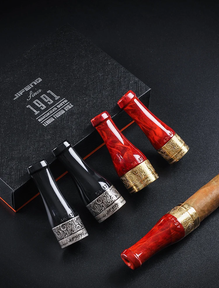 Top seller copper cigar stand portable holder 4 size mouthpiece luxury cigar accessories