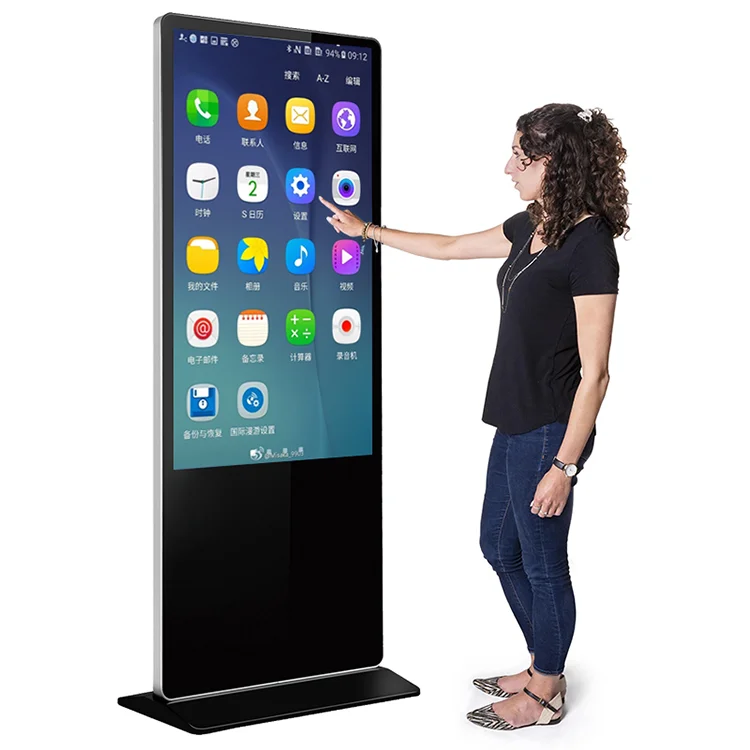 Floor Stand 32 43 55 inch Indoor Interactive Digital Signage LCD Display Advertising Information Touch Screen Kiosk