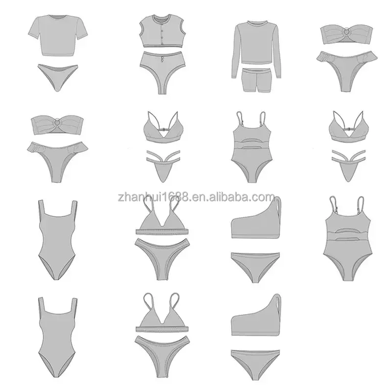 Custom swimwear & beachwear High quality fashion women Beach wear bikini one piece swimsuit ladies active fitness bikini