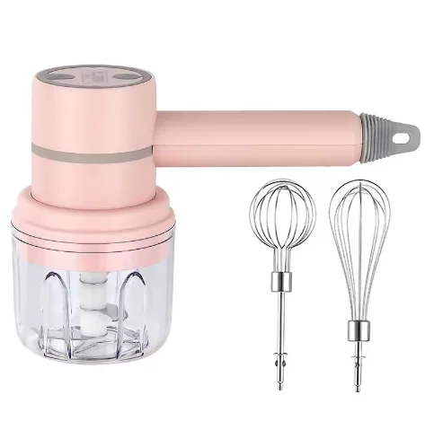 Cordless Wireless 3 In 1 Portable Electric Food Processor Hand mixer Food Meat Mixer  Egg Beater Food Blender