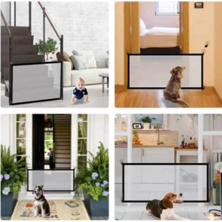 Multi-Functional Pet Safety Gate Easy Installation Foldable Mesh Fence Indoor and Outdoor Ventilated Barrier for Home Pet Manage