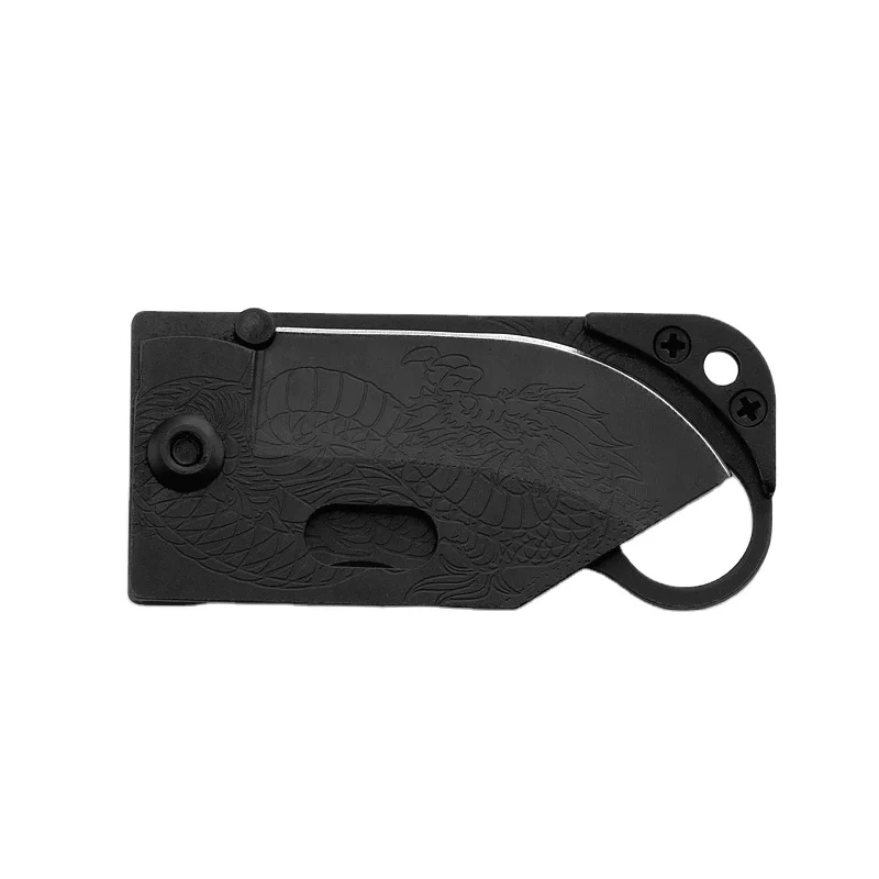 JDSR Outdoor Survival Etching blackening Mini Portable EDC Folding Pocket Knife Outdoor Pocket Key Knife